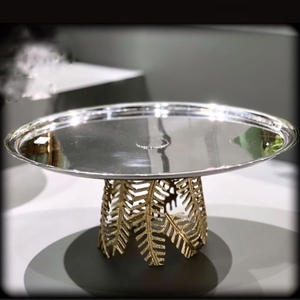 Base Redonda para Pastel de Acero Inoxidable con Base de Latón, Forma Personalizable, Color Plateado y Dorado, Ecológica - Product Image 1