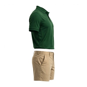 Shorts Bermuda décontractés pour hommes en coton Oxford tricoté, couleur unie, taille mi-haute, respirants, avec bande latérale et poches élastiques à la taille - Product Image 5