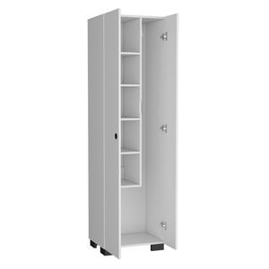 Armadio Porta Scopa Bianco Lucin Garage, Pratica Soluzione di Stoccaggio per il Tuo Garage - Product Image 5