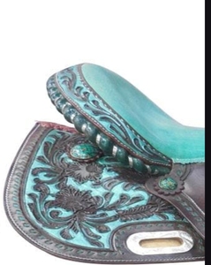 OEM Customized Western Horse Saddle Tack Set New Design with Genuine Leather Seat Tree Custom Style Color <b>Drum</b> Suede Fiber - Product Image 4