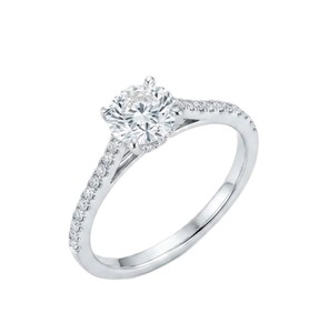 Bague en or massif 10K 14K 18K avec diamant de laboratoire personnalisé par le fournisseur, qualité E VVS, solitaire demi-éternité, design fait main - Product Image 1