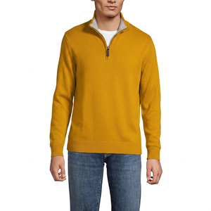 Suéter Unisex con Cierre de Cremallera, Corte Regular, Color Sólido, Tejido de Punto, 100% Algodón, Cuello Alto Informal, Ropa de Invierno - Product Image 4