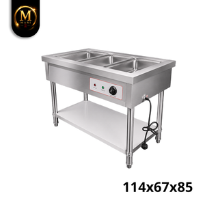 Calentador de Alimentos Comercial de 3 Compartimentos con Ahorro de Energía, Baño María, Mesa de Calentamiento a Vapor para Restaurantes, Buffets y Catering - Product Image 3