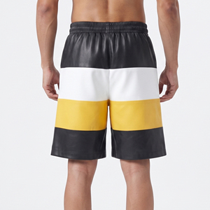 Custom Logo Men Oversize <b>Leather</b> <b>Shorts</b> High Quality Men Loose Fit <b>Leather</b> <b>Short</b> Mens Elastic Waist Baggy <b>Leather</b> <b>Short's</b> - Product Image 2