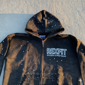 Nouveaux sweats à capuche personnalisés avec strass, vente en gros, streetwear, molleton épais 500 GSM, logos sérigraphiés, sweats à capuche zippés - Product Image 4
