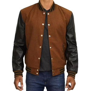Unisex Premium Quality Letterman <b>Jackets</b> <b>Winter</b> Baseball Varsity <b>Jackets</b> Button <b>Leather</b> Sleeves for Men Plus Size Options - Product Image 1