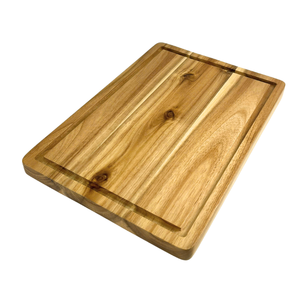 Planche à découper rectangulaire classique en bois de caoutchouc massif pour cuisine, commande en gros OEM - Product Image 1