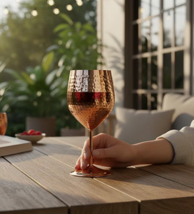 Copa de Vino de Diseño Moderno, Hermosa Copa de Vino de Lujo, Copa de Vino Tinto Plateada en Cobre, Accesorios para Bar - Product Image 2