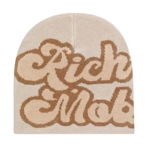 Bonnet personnalisé en gros, tricot jacquard avec lettres, chaud, style hip-hop - Product Image 5