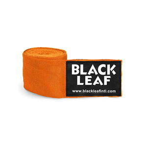 ผ้าพันมือคอตตอนพิมพ์โลโก้ Black Leaf สำหรับชกมวยและศิลปะการต่อสู้สำหรับผู้ใหญ่ ระบายอากาศได้ดี พร้อมสายรัดแบบ Hook and Loop สีส้ม - Product Image 2