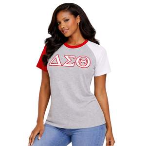 Maglietta Premium Grigia Delta Sigma Theta Opp Sleeve per Donne, Vestibilità Comoda, Alta Qualità, Abbigliamento Casual per Confraternite Greche - Product Image 1