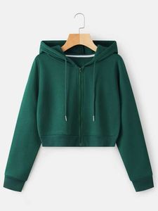 Bulk Wholesale Women Casual Winter Wear Hoodie Plain Long Sleeve Zip Up Loose Fit Crop Hoodies Premium Apparel Manufacturer - Product Image 4