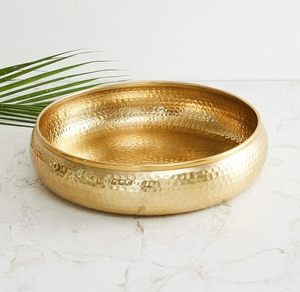 Handcrafted Hammered Golden Metal Urli Bowl Floating Candles Flowers Decorative Brass Finish <b>Tea</b> <b>Light</b> Holder Lid <b>Christmas</b> Home - Product Image 4