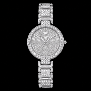 Montre-bracelet de luxe en acier inoxydable argenté, sertie de moissanite ronde, style Hip Hop, bijou de mode haut de gamme, objet de collection - Product Image 1