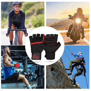 Best Quality Lightweight Half Finger Gym Fitness <b>Gloves</b> with Lace-Up Closure Made of Fabric for <b>Weight</b> Lifting and Workout - Product Image 5