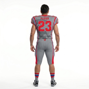 Uniforme de Fútbol Americano Personalizado para Niños, al por Mayor, OEM, B2B, Conjunto de Jersey sin Mangas de Malla Elástica y Pantalones Acolchados con Nombre del Equipo - Product Image 4
