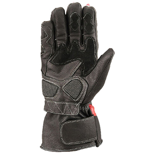 Guantes de Carreras de Cuero Genuino, Diseño Negro y Rojo, Dedos Completos, Correa de Muñeca Ajustable, Antideslizantes, para Motocross, Unisex - Product Image 2
