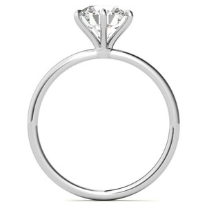 Anillo de Moissanita de Corte Redondo, Plata de Ley 925, Chapado en Oro Blanco, Clásico, para Compromiso, Boda, Promesa, Aniversario, Regalo para Ella - Product Image 2