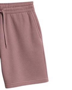 Men Dull Mauve <b>Fleece</b> <b>Shorts</b> Soft Polyester Blend Elastic Waist Eco-Friendly Sustainable Casual Lounge Gym Pants Custom Logo OEM - Product Image 3