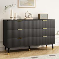 Commode moderne à 6 tiroirs avec poignées dorées, armoire de rangement pour chambre à coucher ou salon, placard contemporain