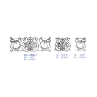 Balustre en fonte de fer forgé de style Victorien Acanthus, insert d'extrémité de clôture à motif de feuille, pour garde-corps de villa de luxe et balustre latéral botanique