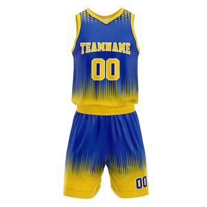 Ensemble de maillots de basket-ball fabriqués en usine, nouveau design, impression par transfert thermique, respirant, 100% polyester, OEM - Product Image 3