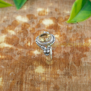 Anillo de Plata de Ley 925 Hecho a Mano con Piedra Preciosa de Citrino, Corte Ovalado, Citrino Amarillo Natural, Anillo de Plata Artesanal Estilo Boho Vintage - Product Image 5