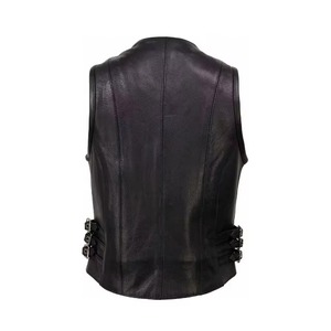 High Quality <b>Women</b> Leather Vest Genuine Cowhide Zipper Closure Biker Waistcoat Comfortable Durable Ladies Sleeveless <b>Jacket</b> - Product Image 6