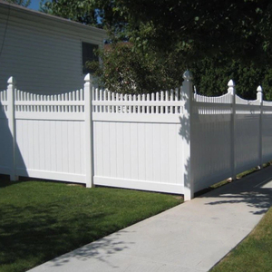 Home Garden <b>PVC</b> Privacy Fence Panels with Scalloped Picket <b>Top</b> - Product Image 2