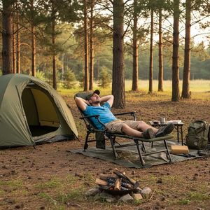 Chaise de pêche pliable surdimensionnée avec repose-pieds amovible, siège confortable et portable pour les pêcheurs - Product Image 3