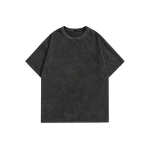 <b>Washed</b> Black Oversized T Shirt 100% Cotton Soft Breathable Drop Shoulder OEM Custom Logo Wholesale Manufacturer Men's shirts - Product Image 6
