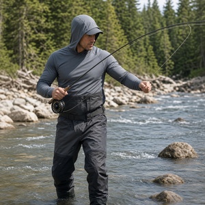 Sweat à capuche de pêche personnalisé pour hommes, 100 % polyester, vêtements de pêche, vêtements de sport personnalisés, haut de pêche d'extérieur, vêtements de pêche à séchage rapide - Product Image 6