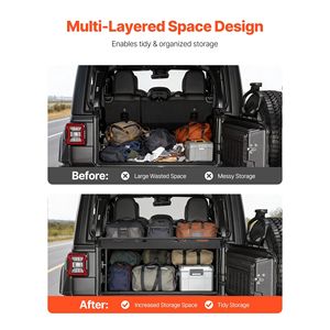 2018-2024 per Jeep Wrangler JLU Portapacchi Posteriore per Tetto Apribile Elettrico One-Touch, Cesto Portaoggetti in Acciaio al Carbonio da 300 Libbre, Supporto per Vassoio Portaoggetti - Product Image 4