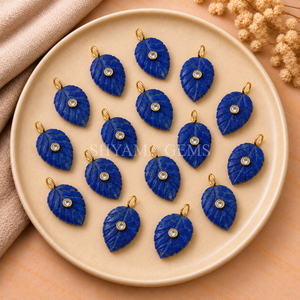 <b>Lapis</b> <b>Lazuli</b> Leaf Inlay <b>Pendant</b> 14x10mm Blue Gemstone Leaf Shape Loose Stone Jewelry Making Necklace Craft Supply - Product Image 5