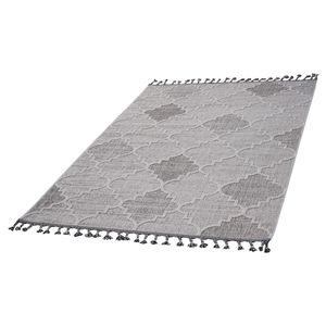Alfombra LOOM and LUXE 6X9 para Interiores/Exteriores, Diseño de Celosía Blanco/Gris, Colección de Alfombras y Conjuntos Elegantes - Product Image 3
