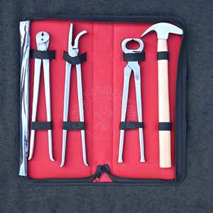 Kit de Herramientas de Herrador en Estuche de Transporte con Martillo de Empujar de Madera, Herramienta para Clavar Pezuñas, Extractor de Zapatas y Extractor de Clavos - Product Image 1