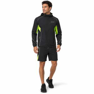 Conjunto de Pantalones Cortos Impermeables y Cortavientos para Hombre, con Forro de Malla Transpirable, Tejido Técnico, Diseño de Bloques de Color, Logotipo Personalizado OEM - Product Image 1