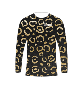 เสื้อกีฬาแขนยาวลายเสือดาวสีทอง เสื้อยืดออกกำลังกายระบายอากาศได้ดี - Product Image 2