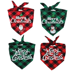 Merry Christmas <b>Pet</b> Bandana Custom Printed Triangular Scarves Adjustable Holiday <b>Accessories</b> Bulk - Product Image 1