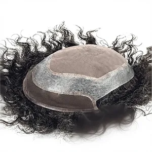 GH-M12 Prótesis Capilar Masculina de Cabello Virgen Remy Indio, Base Mono PU, Nudos Invisibles, Liso Suelto, Densidad 80%-120% (West Bengal) - Product Image 1