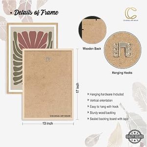 Cadre d'affiche en bois rectangulaire vertical minimaliste, impression numérique couleur, présentoir de table durable, décoration intérieure - Product Image 6
