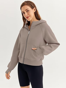 เสื้อฮู้ดผ้าฟลีซสำหรับผู้ชายเสื้อฮู้ดผ้าฟลีซแบบเปิดไหล่หนา - Product Image 2