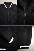 Blouson Bomber matelassé léger pour homme, col et poignets côtelés, fermeture éclair intégrale, veste décontractée d'hiver pour l'extérieur, personnalisable avec logo