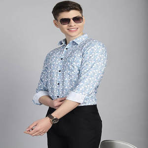 Camisa ajustada con estampado clásico para hombre, informal de manga larga para Polo con tela de franela, ajuste juvenil, venta al por mayor, minorista de moda especial - Product Image 4