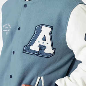 Custom Logo High Quality CVC <b>Fleece</b> Uniform College Baseball <b>Jacket</b> for Men Wholesale Varsity Men's Sports <b>Jacket</b> manufacturer - Product Image 5