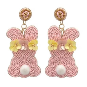 Boucles d'oreilles brodées de perles MULTI CRAFT, design artisanal vibrant pour festival, couleur et forme personnalisables, longues et pendantes - Product Image 2