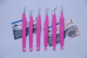 Pinces professionnelles pour extensions de cils en acier inoxydable, antistatiques, non magnétiques, ensemble de pinces pour cils - Product Image 2