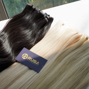 Venta al por mayor de fábrica: Cabello virgen vietnamita Rusa para extensiones, doble trama a máquina - Product Image 1