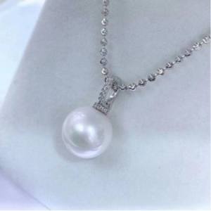 Collar de Perlas Naturales de Cabeza de Serpiente de Color Blanco Claro de 7-8 mm, Ligeramente Imperfecto, Serie de Inyección de Oro de 14K 1 - Product Image 2