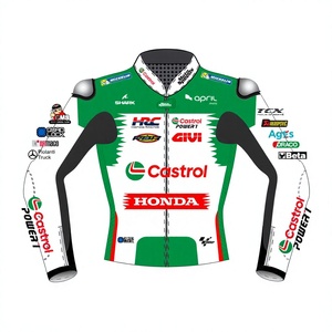 เสื้อแจ็คเก็ต Johann Zarco MotoCP Zonda/เสื้อแจ็คเก็ตหนังวัวแท้คุณภาพพรีเมียม หนังจิงโจ้ สำหรับแข่งรถความเร็วสูง ป้องกันได้มาตรฐาน CE - Product Image 1